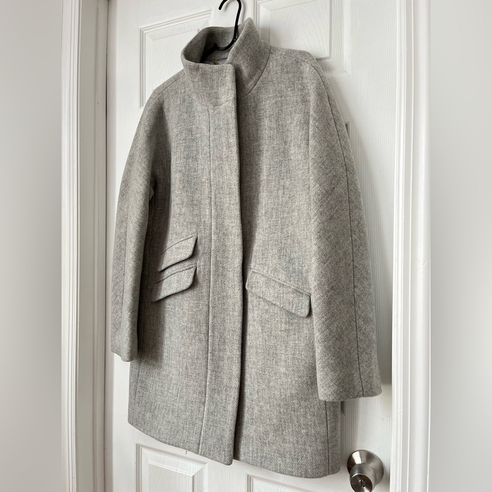J Crew Stadium Cloth Cocoon Coat Gray Size 12 - Picture 12 of 12